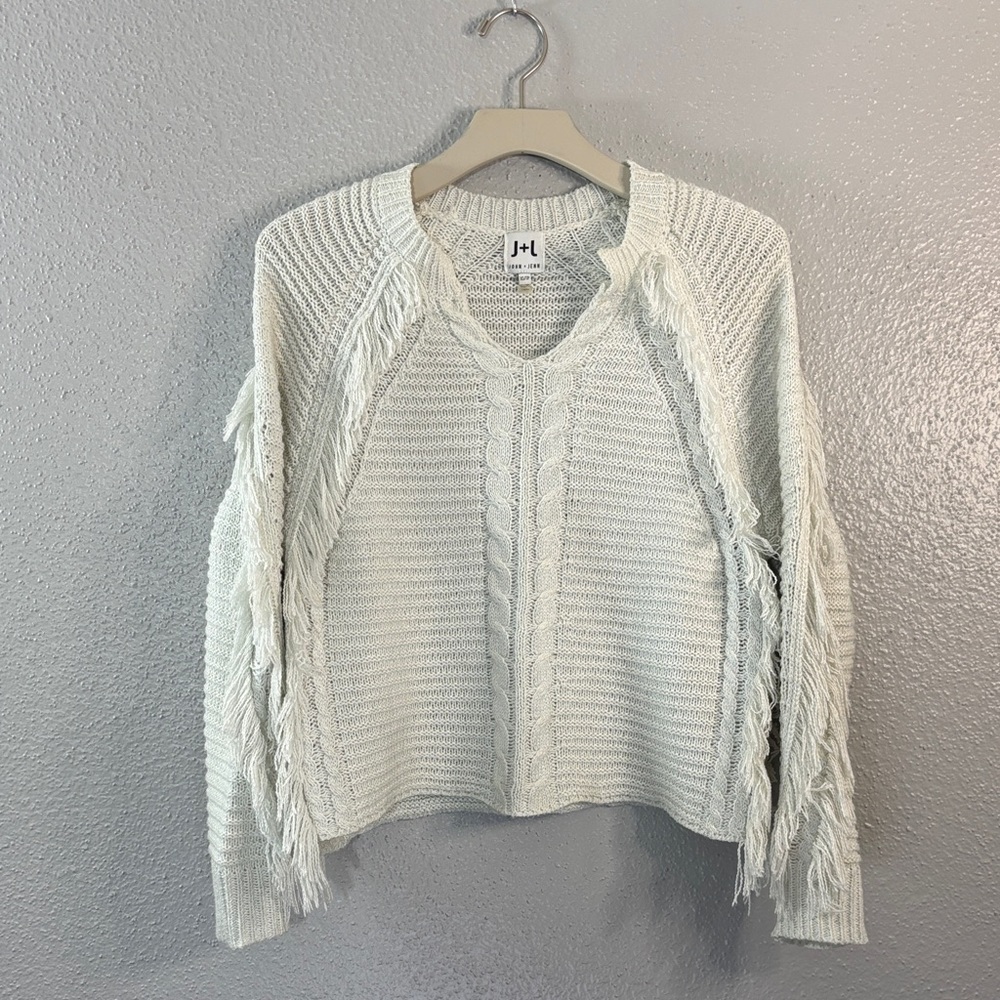 John + Jenn Cream V-Neck Sweater